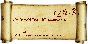 Örmény Klemencia névjegykártya